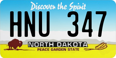 ND license plate HNU347