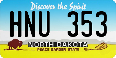 ND license plate HNU353