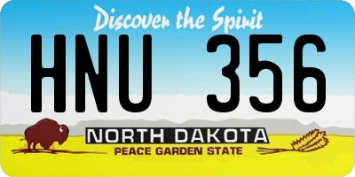 ND license plate HNU356