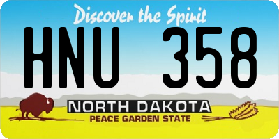 ND license plate HNU358
