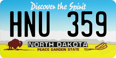ND license plate HNU359