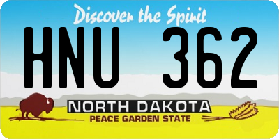 ND license plate HNU362
