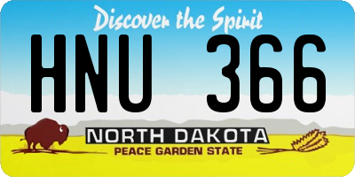ND license plate HNU366