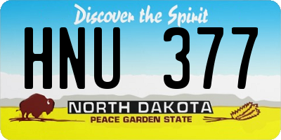 ND license plate HNU377