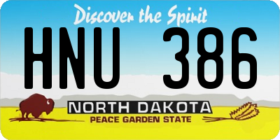 ND license plate HNU386