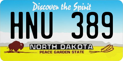 ND license plate HNU389