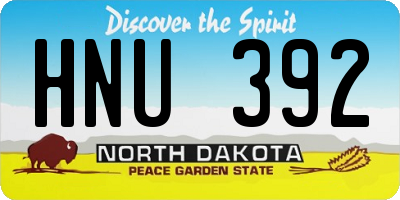 ND license plate HNU392