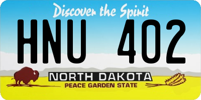 ND license plate HNU402