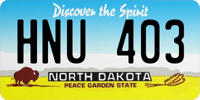 ND license plate HNU403