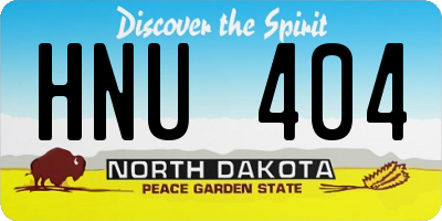 ND license plate HNU404