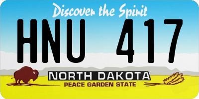 ND license plate HNU417
