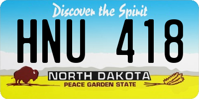 ND license plate HNU418