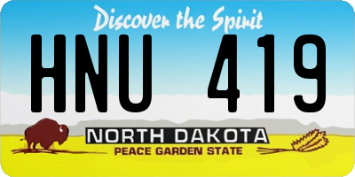 ND license plate HNU419