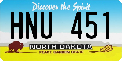 ND license plate HNU451