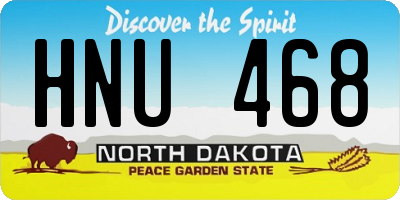ND license plate HNU468
