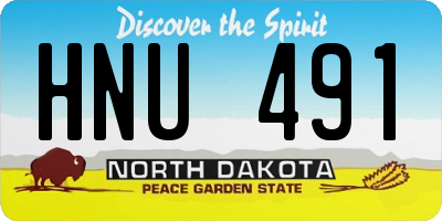 ND license plate HNU491