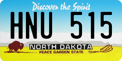 ND license plate HNU515