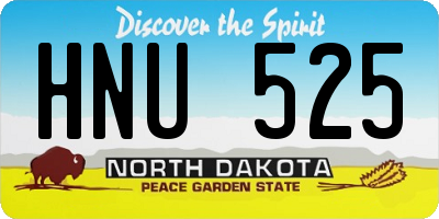 ND license plate HNU525