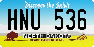 ND license plate HNU536