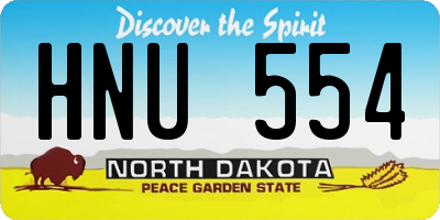 ND license plate HNU554