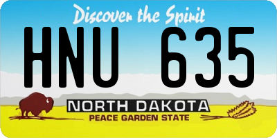 ND license plate HNU635