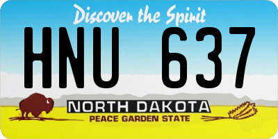ND license plate HNU637