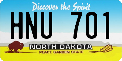 ND license plate HNU701