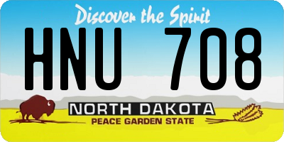 ND license plate HNU708