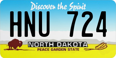 ND license plate HNU724