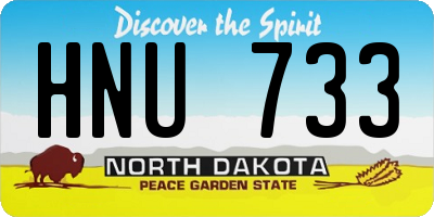 ND license plate HNU733