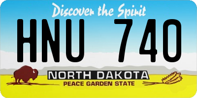 ND license plate HNU740