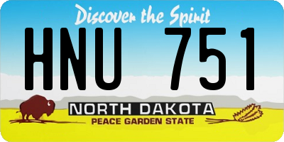 ND license plate HNU751