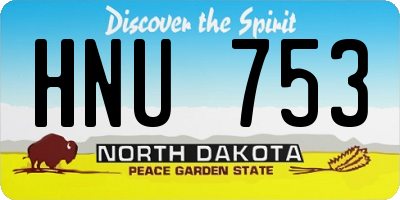 ND license plate HNU753