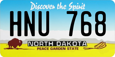 ND license plate HNU768