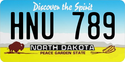 ND license plate HNU789