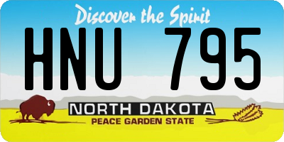 ND license plate HNU795