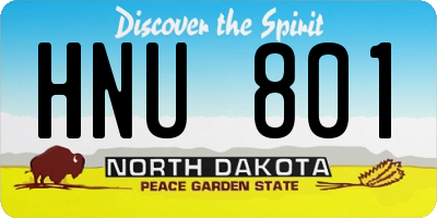 ND license plate HNU801
