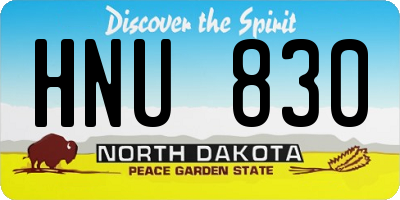 ND license plate HNU830