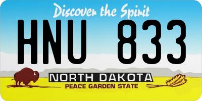 ND license plate HNU833