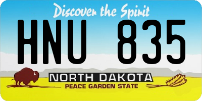 ND license plate HNU835