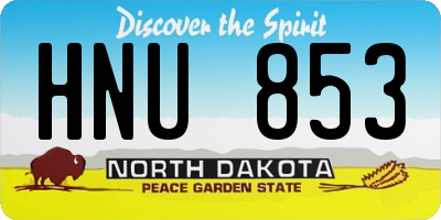 ND license plate HNU853