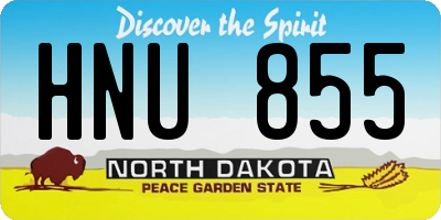 ND license plate HNU855