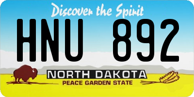 ND license plate HNU892