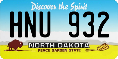 ND license plate HNU932
