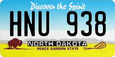 ND license plate HNU938