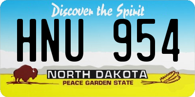 ND license plate HNU954