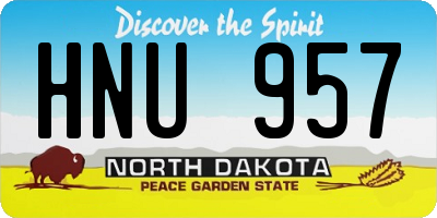 ND license plate HNU957