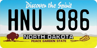 ND license plate HNU986