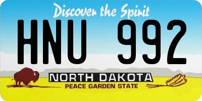 ND license plate HNU992