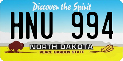 ND license plate HNU994